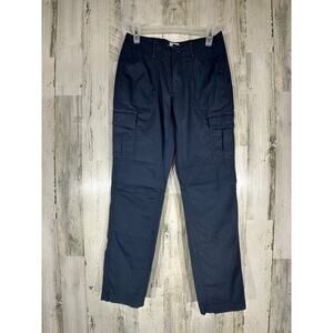 LL Bean Womens Cargo Pants Size 2 (27x29.5) Favorite Fit Navy Blue Low Rise